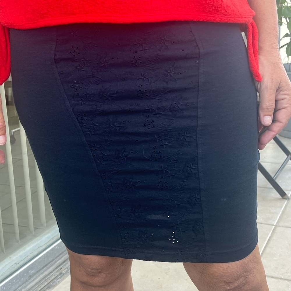 Black Ruched Pencil Mini Skirt for Work
